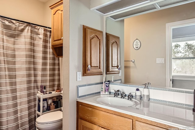 27030 Vaughns Vw, San Antonio, TX 78260 - full bath featuring toilet, a shower with curtain, and vanity