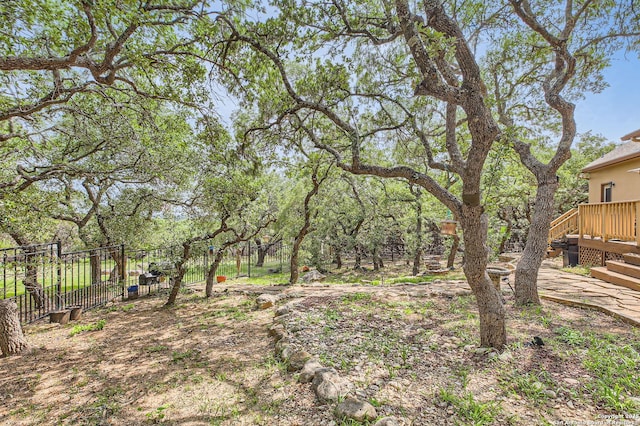 27030 Vaughns Vw, San Antonio, TX 78260 - view of yard featuring fence and a deck