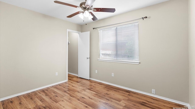 3634 Ridge Cluster, San Antonio, TX 78247 - unfurnished room with baseboards, ceiling fan, and light wood finished floors
