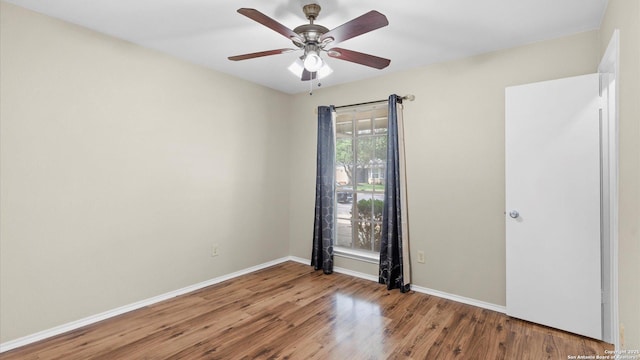 3634 Ridge Cluster, San Antonio, TX 78247 - unfurnished room with baseboards, ceiling fan, and wood finished floors