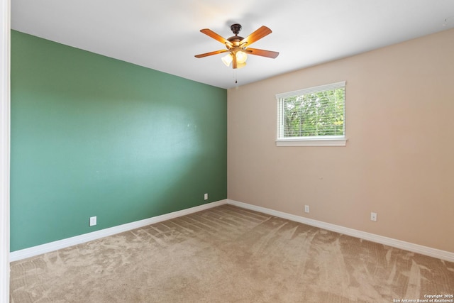 29303 Sumpter Dr, Boerne, TX 78015 - spare room featuring baseboards, ceiling fan, and carpet flooring