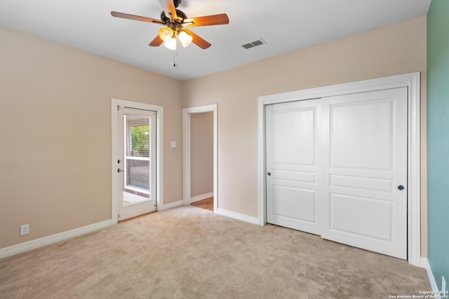 29303 Sumpter Dr, Boerne, TX 78015 - unfurnished bedroom featuring visible vents, carpet, baseboards, and access to exterior