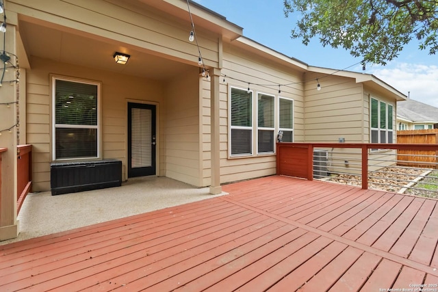 wooden terrace with fence