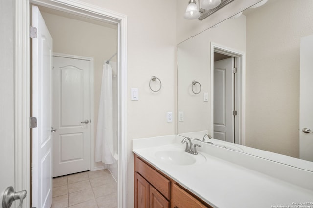 5803 Sugarberry, San Antonio, TX 78253 - full bathroom with vanity and tile patterned flooring