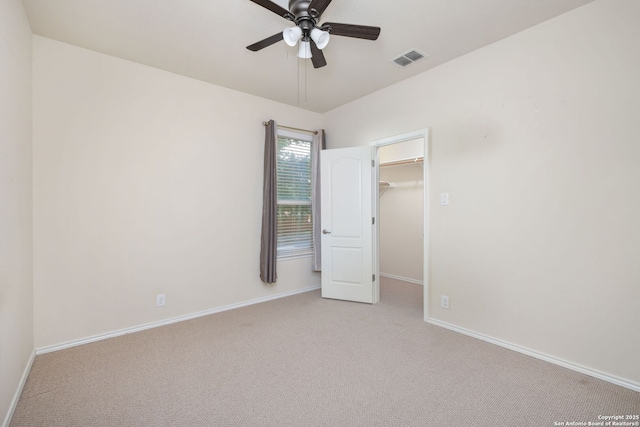 5803 Sugarberry, San Antonio, TX 78253 - empty room featuring visible vents, a ceiling fan, baseboards, and light colored carpet