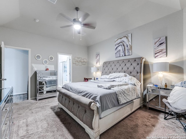 bedroom with baseboards and a ceiling fan