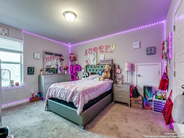bedroom featuring carpet flooring