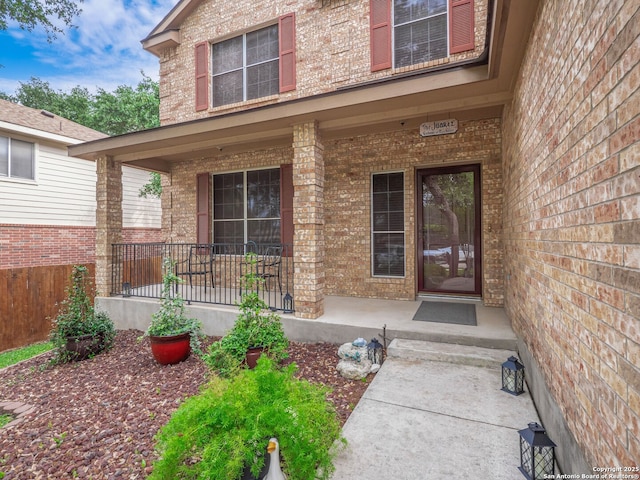 3608 Augusta Glade, Schertz, TX 78154 - entrance to property with a porch and brick siding
