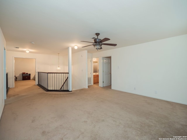 3608 Augusta Glade, Schertz, TX 78154 - spare room with baseboards, ceiling fan, and light carpet