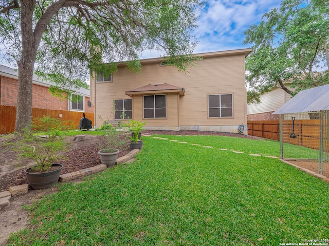 3608 Augusta Glade, Schertz, TX 78154 - rear view of house with a yard and a fenced backyard