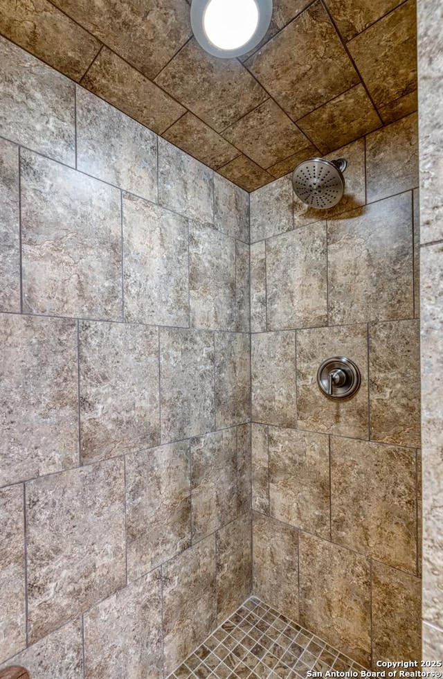 full bath featuring tiled shower