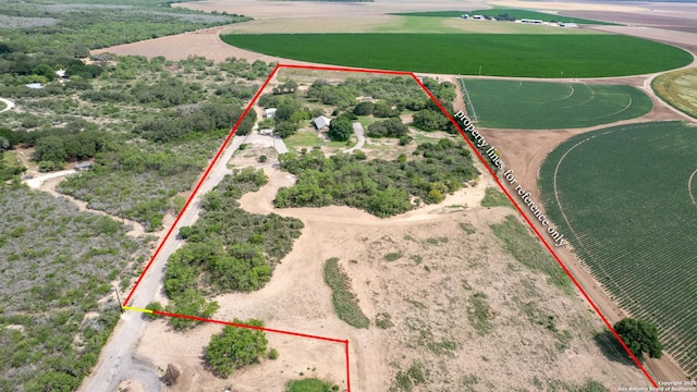 drone / aerial view with a rural view