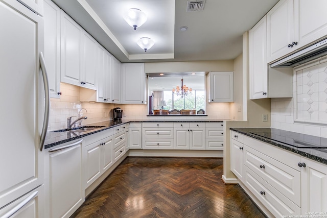 200 Patterson Unit 312, San Antonio, TX 78209 - kitchen with white appliances, white cabinets, visible vents, and a sink