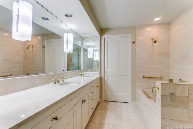 200 Patterson Unit 312, San Antonio, TX 78209 - full bath with a sink, tiled shower, and tile patterned flooring