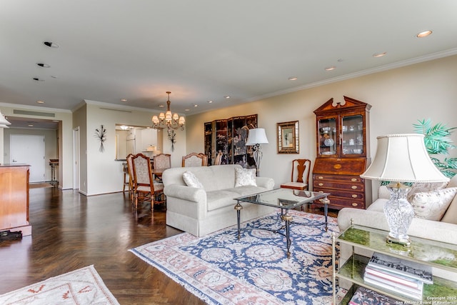 200 Patterson Unit 312, San Antonio, TX 78209 - living room featuring recessed lighting, baseboards, and a chandelier