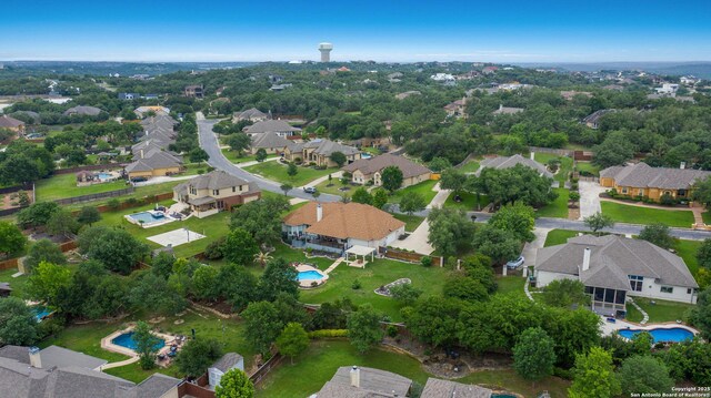 bird's eye view with a residential view