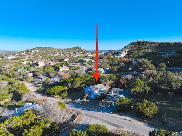726 Barbara Dr, Canyon Lake, TX 78133 - birds eye view of property featuring a mountain view