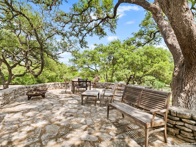 view of patio with outdoor dining area