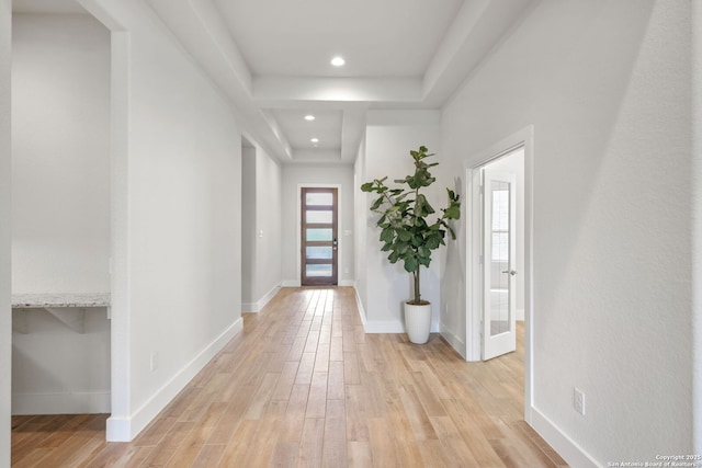 3818 Cualquiera, San Antonio, TX 78261 - entryway with light wood-style flooring, healthy amount of natural light, baseboards, and recessed lighting