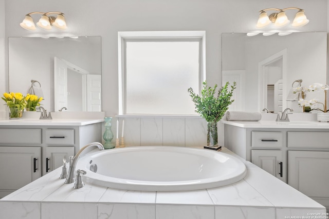 3818 Cualquiera, San Antonio, TX 78261 - full bath featuring two vanities and a garden tub