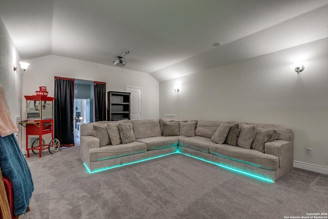 13911 Lazada, San Antonio, TX 78245 - living room with lofted ceiling and carpet