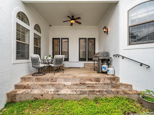 4 Waterford Gln, San Antonio, TX 78257 - view of patio / terrace featuring grilling area and ceiling fan