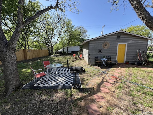 view of yard with fence