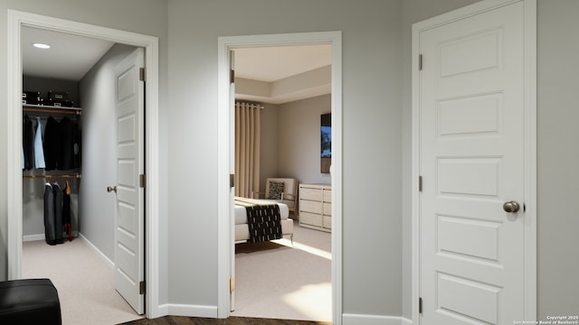 140 Duck Trl, San Antonio, TX 78245 - hall featuring baseboards and carpet flooring