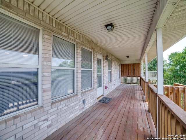 deck with a porch