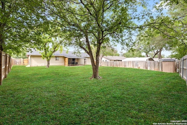 7722 Strolling Ln, Live Oak, TX 78233 - view of yard with a fenced backyard