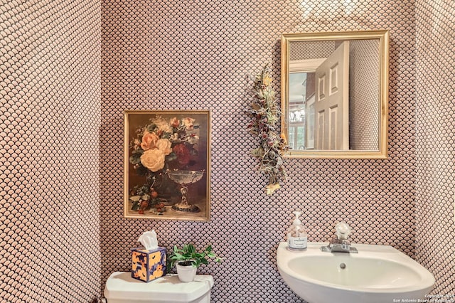 bathroom with toilet and a sink