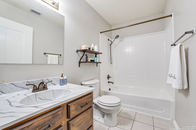 10210 Apricot Fld, San Antonio, TX 78245 - full bathroom with vanity, toilet, tile patterned floors, shower / bathing tub combination, and visible vents