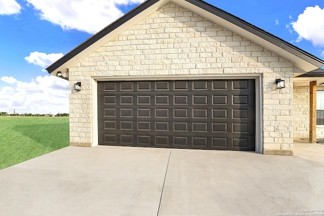 garage with driveway