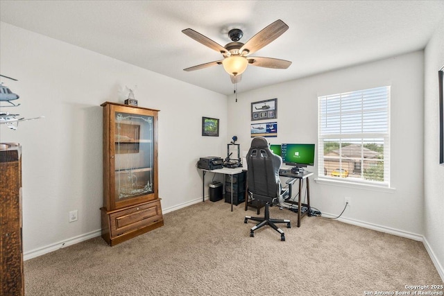 2927 Lindenwood, San Antonio, TX 78245 - office space featuring baseboards, a ceiling fan, and carpet