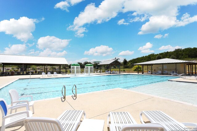 14447 Costa Leon, San Antonio, TX 78245 - community pool with a gazebo and a patio area