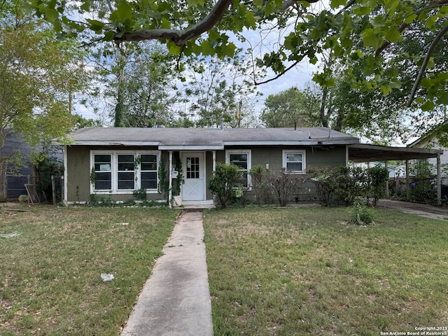 274 Gayle, San Antonio, TX 78223 - view of front of property with a front lawn, fence, and a carport
