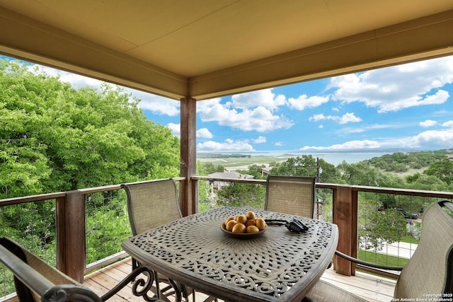 balcony featuring outdoor dining area