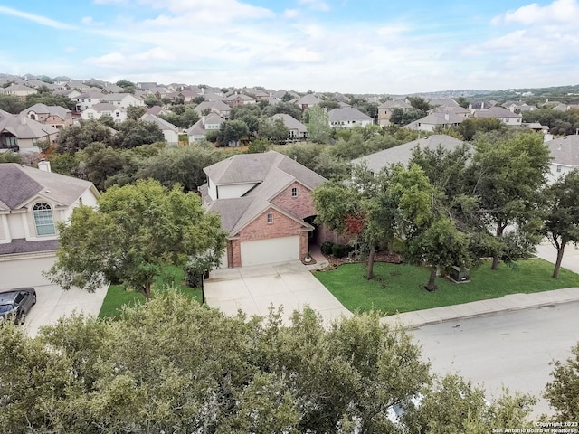 aerial view with a residential view