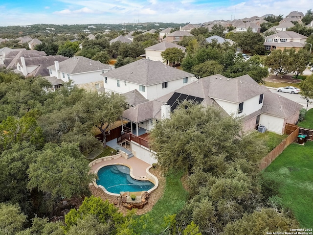 aerial view featuring a residential view