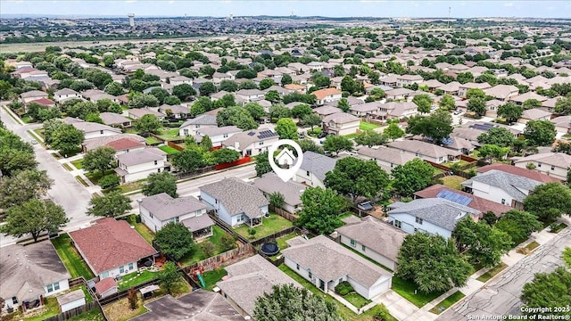 drone / aerial view with a residential view