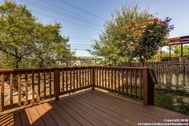 wooden terrace with fence