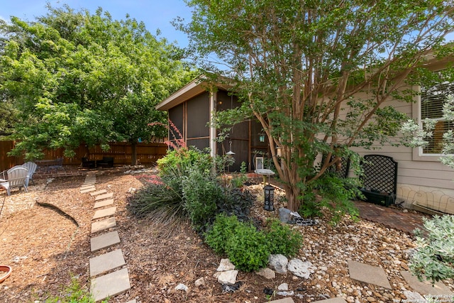view of yard with fence