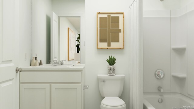 13510 Furyk Dr, San Antonio, TX 78221 - bathroom featuring toilet, tub / shower combination, and vanity