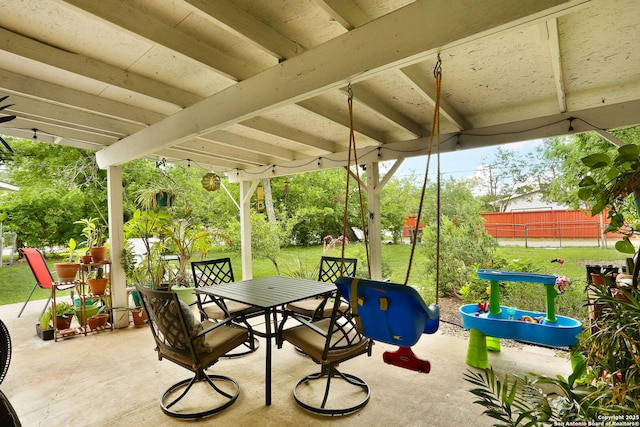 202 Beverly Dr, San Antonio, TX 78228 - view of patio / terrace with fence and outdoor dining space