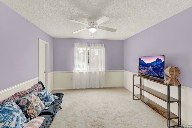 8034 Deadwood Rdg, Converse, TX 78109 - unfurnished room featuring carpet floors, ceiling fan, and a textured ceiling