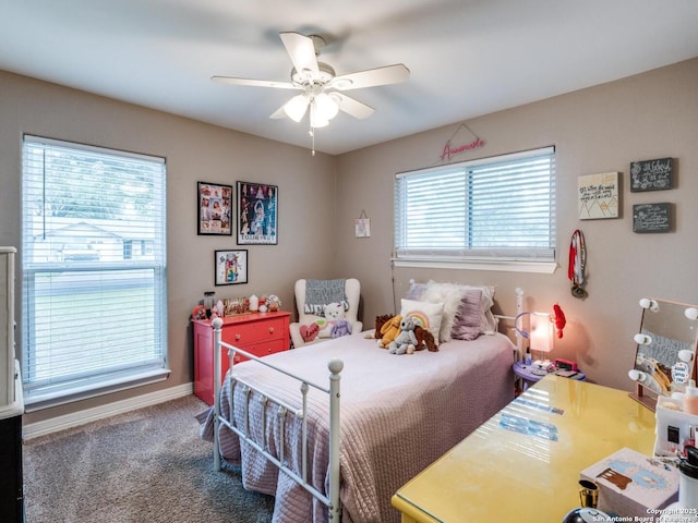 1639 Redwood, Seguin, TX 78155 - bedroom with ceiling fan, baseboards, and carpet