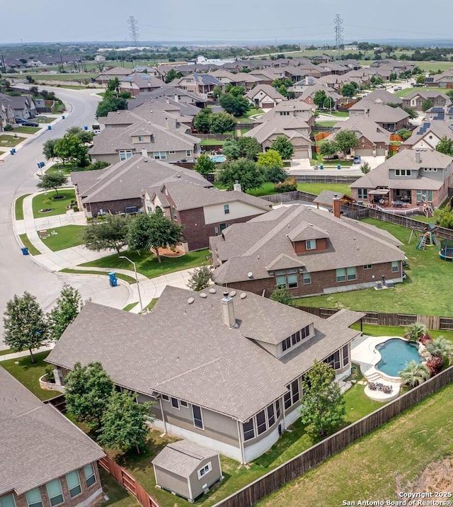 birds eye view of property featuring a residential view