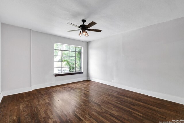700 Dawson, San Antonio, TX 78202 - empty room featuring a ceiling fan, baseboards, and wood finished floors