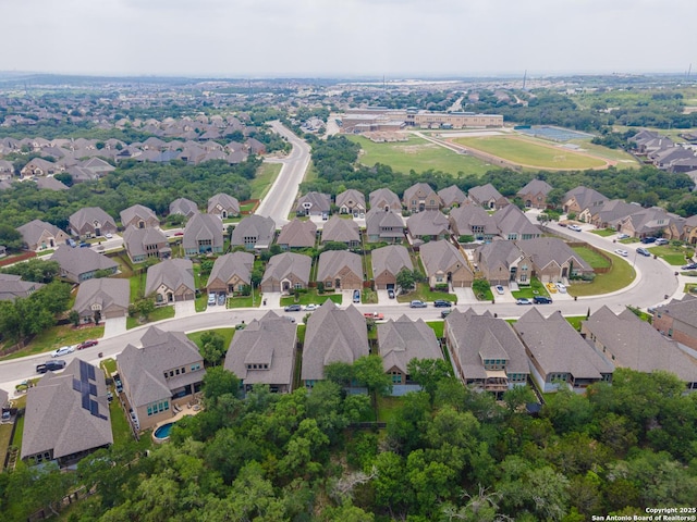 aerial view with a residential view