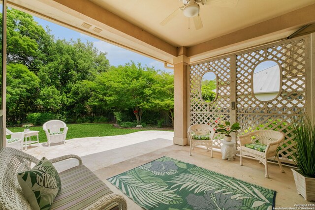 300 Knoll Spgs, Boerne, TX 78006 - view of patio with a ceiling fan